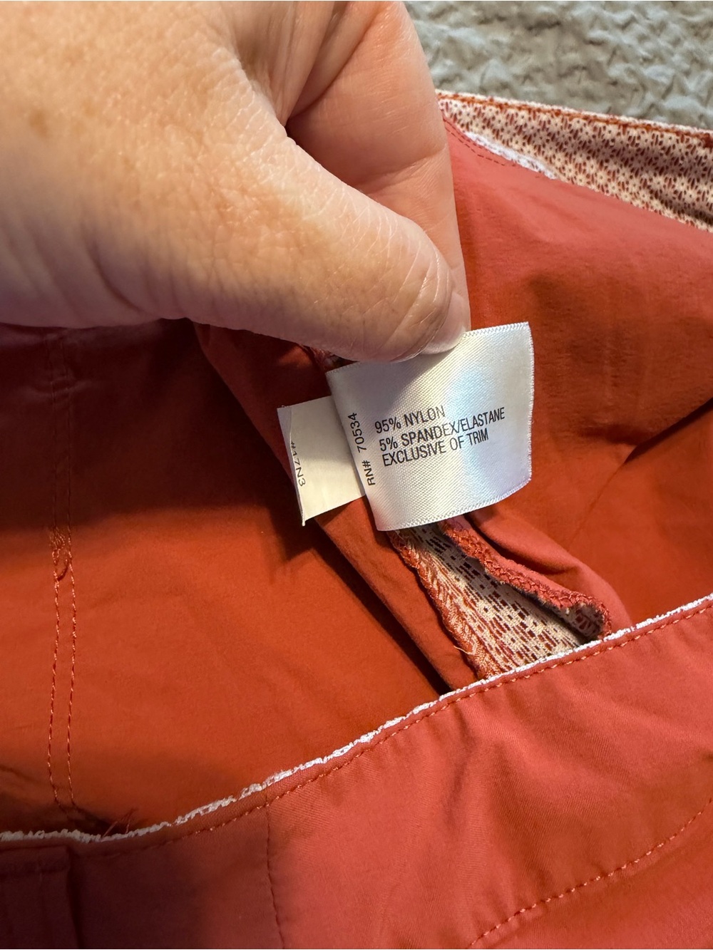 Orvis Jackson Quick Dry Shorts Womens 14 Terracotta Orange Red Hiking Stretch 7" - Picture 8 of 8